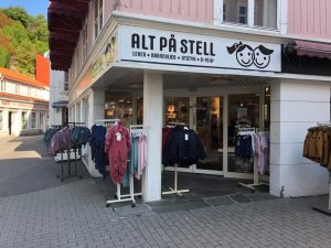 Utsiden av barnebutikken Alt på stell i Kragerø.